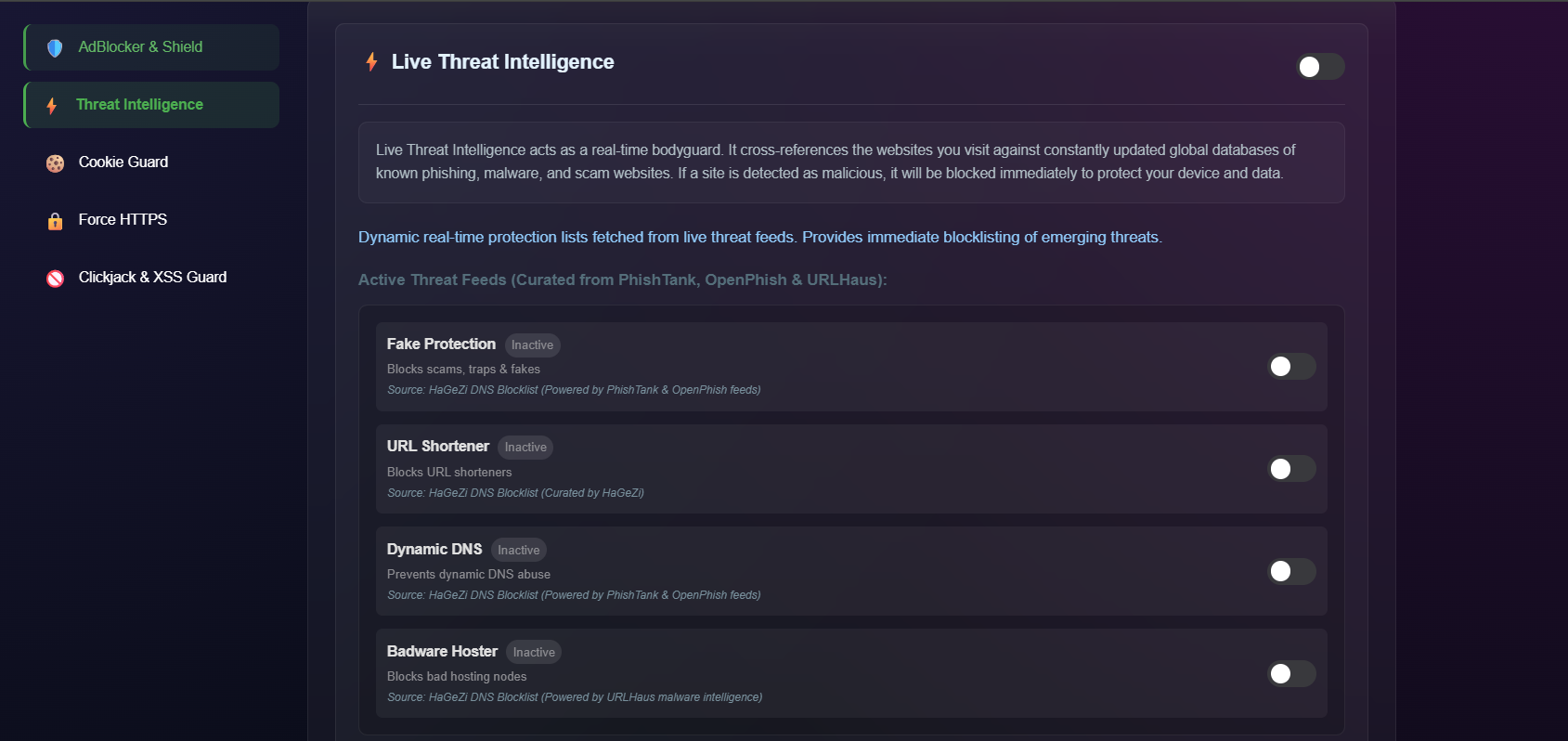 OPSECHub live threat intelligence